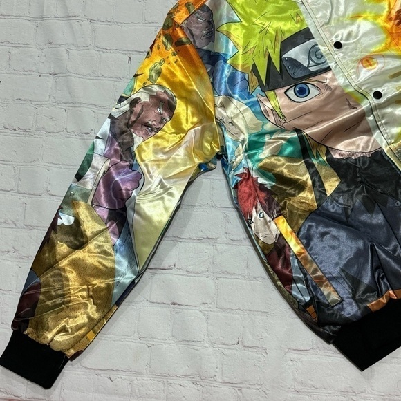 NARUTO SHIPPUDEN x REASON CLOTHING BRAND explosion satin Puffer Bomber Jacket LV - Picture 5 of 15